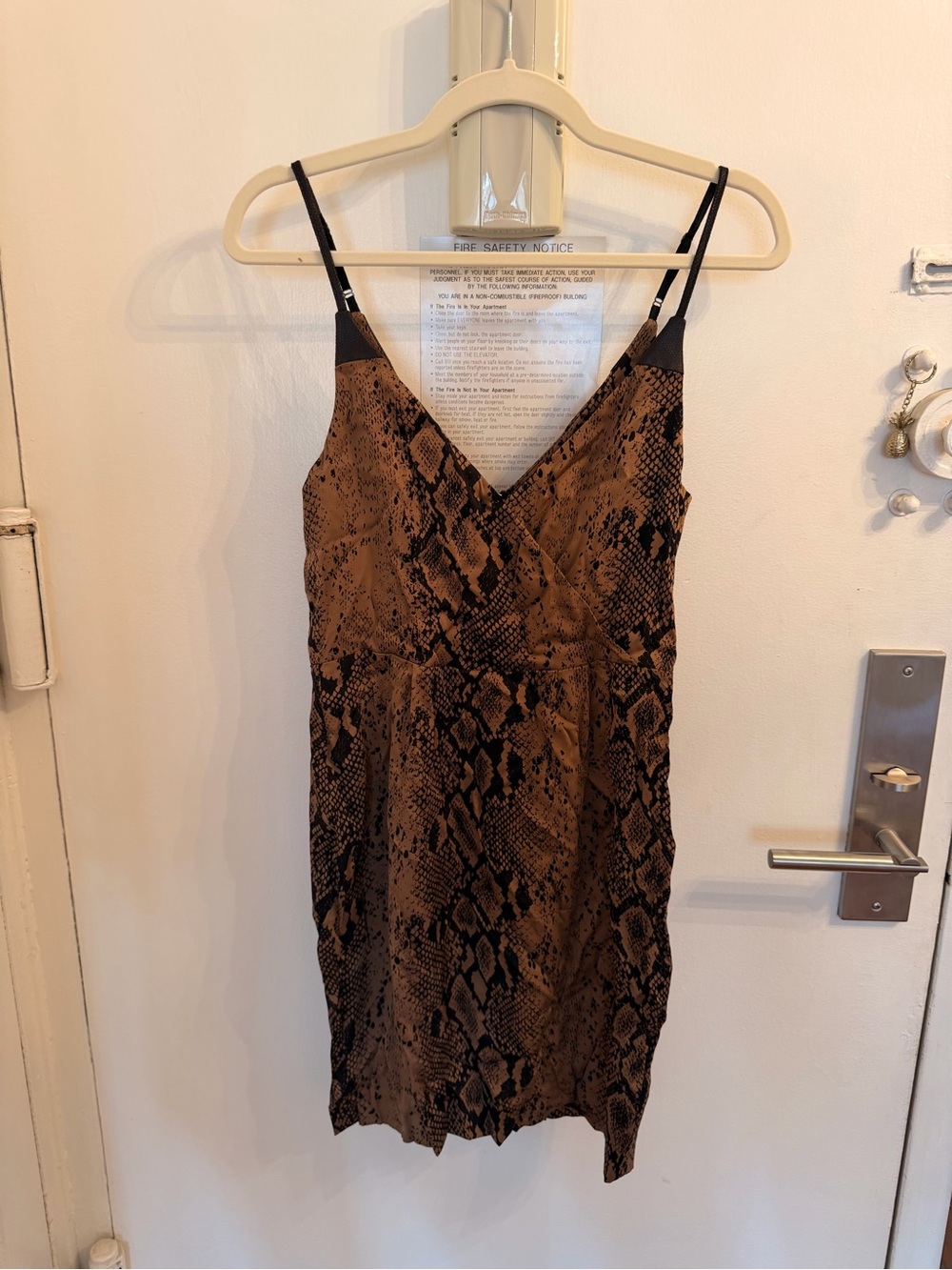 Dolce Vita Brown Snake-Print Slip Mini Dress